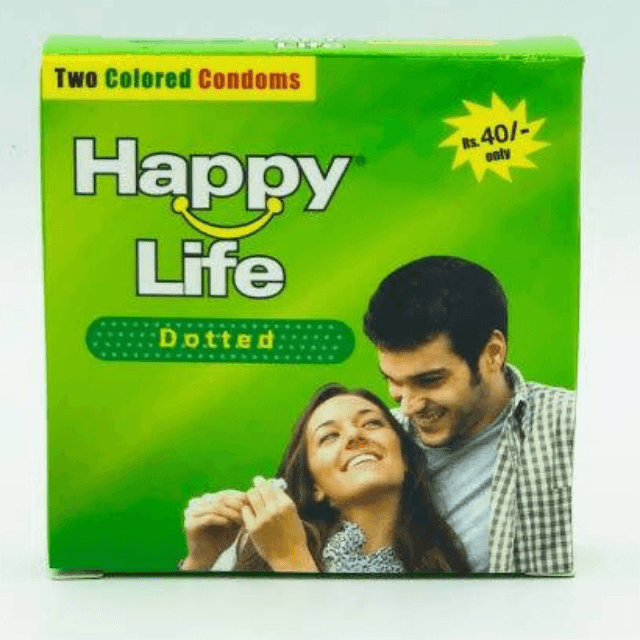 Happy Life Dotted Two Colored Condoms